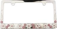 🌸 blinged-out multi color flowers custom frames license plate frame 92859 logo