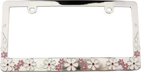 img 2 attached to 🌸 Blinged-out Multi Color Flowers Custom Frames License Plate Frame 92859