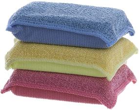 img 3 attached to 3 Pack Ultra Microfiber Miracle Scrubbing Sponge - Blue, Red, Yellow (1)