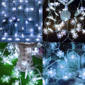 img 1 attached to 🎄 Deluxe Snowflake Christmas Decoration Lights: 20ft White String Lights with 40 LED, Battery Powered & Waterproof – Ideal for Indoor & Outdoor Christmas Decorations