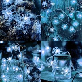 img 2 attached to 🎄 Deluxe Snowflake Christmas Decoration Lights: 20ft White String Lights with 40 LED, Battery Powered & Waterproof – Ideal for Indoor & Outdoor Christmas Decorations