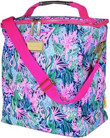 img 3 attached to Lilly Pulitzer Insulated Wine Carrier: Stylish Soft Cooler with Strap - Holds 4 Bottles - Bringing Mermaid Back!