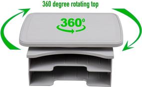 img 1 attached to 🗂️ Efficient Paper Organization: Mind Reader FILSWIV2-WHT File & Folder Sorter with 360 Degree Swivel - Perfect for Office, Home, Classroom - 2 Tier, White