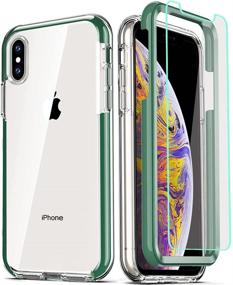 img 4 attached to 📱 COOLQO iPhone Xs Max Case 6.5 Inch - Green (2-Pack Tempered Glass Protectos) | Full Body Coverage, Shockproof Silicone Protective Phone Cover