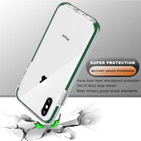 img 2 attached to 📱 COOLQO iPhone Xs Max Case 6.5 Inch - Green (2-Pack Tempered Glass Protectos) | Full Body Coverage, Shockproof Silicone Protective Phone Cover