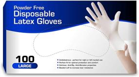 img 4 attached to Large Powder-Free Disposable Latex Gloves - 100 Gloves Per Box