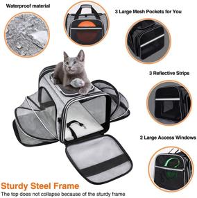 img 1 attached to 🐾 MASKEYON TSA Soft Sided Pet Carrier, одобренный авиакомпанией | Верхняя загрузка, расширяемый 4-х сторонний большой переносной переноска для кошек | Складной с 3 съемными стиральными подушками и 3 карманами | Подходит для кошек, котят и маленьких собак.