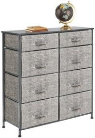 img 4 attached to mDesign Tall Chest Tower Organizer for Bedroom - 8 Fabric Drawers, Sturdy Steel Frame