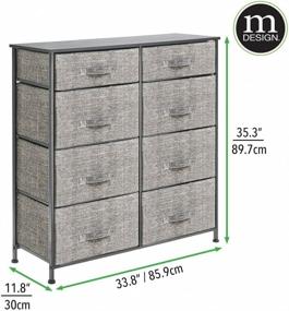 img 1 attached to mDesign Tall Chest Tower Organizer for Bedroom - 8 Fabric Drawers, Sturdy Steel Frame