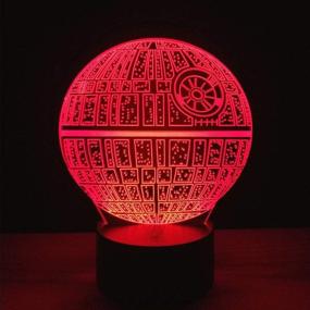 img 2 attached to 🌟 Death Star 3D Illusion Night Lights - Touch Switch, 7 Color Change, USB Powered LED Desk Lamp - Ideal for Home Decor or Holiday Gifts