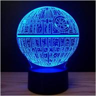 🌟 death star 3d illusion night lights - touch switch, 7 color change, usb powered led desk lamp - ideal for home decor or holiday gifts логотип