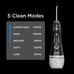 img 3 attached to 🚰 Portable Cordless Water Flosser with Gravity Ball for Effective Oral Cleaning - 5 Tips, 5 Levels, IPX7 Waterproof, 300ML Capacity - Perfect for Dental Care at Home or Travel