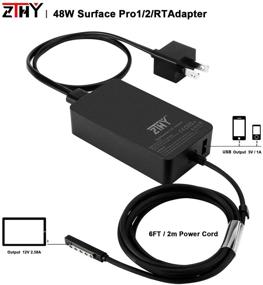 img 2 attached to 🔌 ZTHY Surface Pro Charger - 48W AC Adapter for Surface Pro 2, Pro 1, and RT - 12V 3.6A Power Supply with 6ft Cord - Model 1536, 1512, 1601