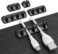 🔌 syncwire cable clips - self adhesive cord organizer management system for cable cords - ideal for home, office, cubicle, car, nightstand & desk accessories - 5 pack (black) logo