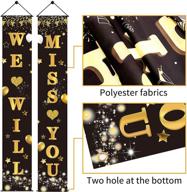 🎉 luxiocio farewell party banner porch decorations - miss you, going away, graduation, retirement, office work - black and gold party supplies logo