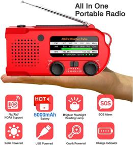 img 3 attached to Lukasa 5000 MAh Emergency Hand Crank Portable AM/FM/NOAA Weather Radio