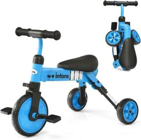 img 4 attached to INFANS Foldable Tricycle Removable Girls（Blue）