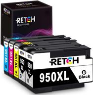 🖨️ retch compatible ink cartridges combo pack for hp 950xl 951xl - officejet pro printer tray 8600 8610 8620 8100 8630 8660 8640 8615 8625 276dw 251dw 271dw inkjet logo