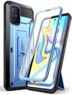 чехол supcase unicorn beetle pro series для samsung galaxy a71 5g - прочный чехол с подставкой и защитным экраном (графитово-синий) логотип