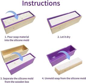 img 1 attached to 🧼 Molimoly Soap Molds with Wooden Box - Premium Silicone Kit for Easy and Creative Soap Making - Rectangular Soap Making Kit with Straight and Wavy Cutters - Durable, Practical, and Versatile Soap Molds