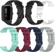 📱 6-pack silicone bands for letsfit id205l id205s smart watch - replacement straps for women & men logo
