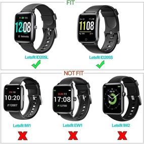 img 2 attached to 📱 6-Pack Silicone Bands for Letsfit ID205L ID205S Smart Watch - Replacement Straps for Women & Men