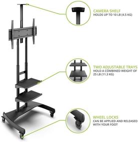 img 2 attached to 📺 MTM82PL2: Height Adjustable Mobile TV Stand with Dual Shelves for 50"-82" TVs