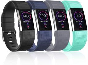 img 4 attached to 🔴 YOUKEX Silicone Bands for Fitbit Charge 2 - Classic & Special Edition Replacement Bands for Women & Men