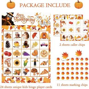 img 3 attached to Unves Thanksgiving Games: 24 Players Bingo Game for Kids - Autumn Fall Crafts & Activities for Family, School & Christmas Parties