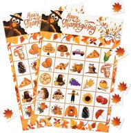 unves thanksgiving games: 24 players bingo game for kids - autumn fall crafts & activities for family, school & christmas parties логотип