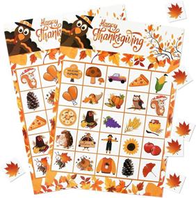 img 4 attached to Unves Thanksgiving Games: 24 Players Bingo Game for Kids - Autumn Fall Crafts & Activities for Family, School & Christmas Parties