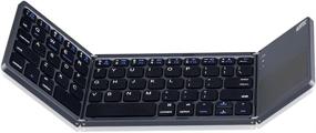 img 4 attached to 🔋 Folding Bluetooth Keyboard with Touchpad: Aurtec's Portable Rechargeable Mini Keyboard for PC Tablet, Samsung, Android, iOS, Smartphone-Dark Gray