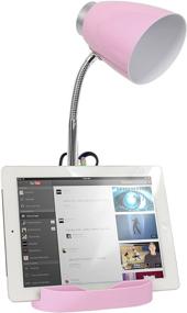 img 1 attached to 📚 Pink Limelights LD1002-PNK Gooseneck Organizer iPad Stand and Book Holder Desk Lamp