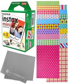 img 1 attached to Fujifilm Instax Mini Link Smartphone Printer Fujifilm Instax Mini Instant Film (20 Sheets) Bundle With Sturdy Tiger Stickers Deals Number One Cleaning Cloth (Dusky Pink)