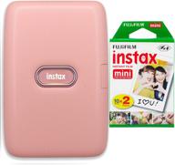 fujifilm instax mini link smartphone printer fujifilm instax mini instant film (20 sheets) bundle with sturdy tiger stickers deals number one cleaning cloth (dusky pink) logo