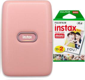 img 3 attached to Fujifilm Instax Mini Link Smartphone Printer Fujifilm Instax Mini Instant Film (20 Sheets) Bundle With Sturdy Tiger Stickers Deals Number One Cleaning Cloth (Dusky Pink)