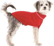 🐶 fashion pet classic cable sweater: stylish turtleneck design, leash hole, 100% acrylic, warm and comfortable by ethical pet logo