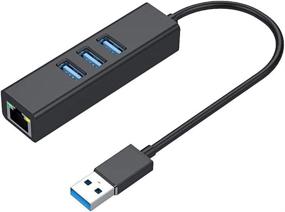 img 4 attached to 🔌 Ultra-Slim 3-Port USB 3.0 Hub with USB to Ethernet Adapter for Mouse, Keyboard, U Disk, MacBook, TV Box, Lenovo Yoga, Samsung Tablet, Microsoft Surface, USB Flash Drives, Mobile HDD, and More