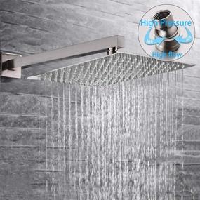 img 2 attached to 🚿 SR SUN RISE 12 Inches Bathroom Luxury Rain Mixer Shower Head Combo Set - Wall Mounted Rainfall Shower System with Brushed Nickel Finish Faucet (Includes Rough-in Valve Body and Trim)