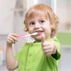 img 3 attached to 🦷 Веселое и удобное хранение: 12 штук детских зубных щеток с мягкой щетиной и присоской для мальчиков и девочек в возрасте от 3 лет и старше