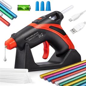 img 4 attached to 🔌 Cordless Hot Glue Gun Kit - Rechargeable with 30 Pcs Glue Sticks - Quick Repairs - High Temp - Automatic Power-Off - Fast Preheating - Arts, Crafts, DIY, Xmas