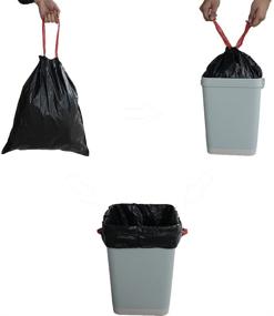 img 1 attached to 🗑️ Begale 4 Gallon Drawstring Flat Bottom Trash Bags: Efficient, Durable, and Convenient (110 Count, Black)