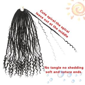 img 1 attached to 16-inch Goddess Box Braids Crochet Hair with Curly Ends (1B) - 7-pack Crochet Braids for Black Women