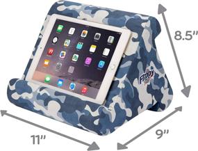 img 2 attached to 🔵 Flippy iPad Tablet Stand - Multi-Angle Portable Lap Pillow for Home, Work & Travel - Three Viewing Angles for iPads, Tablets & Books - Blue Camou