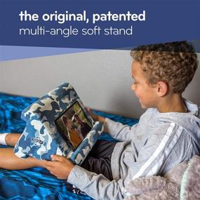 img 3 attached to 🔵 Flippy iPad Tablet Stand - Multi-Angle Portable Lap Pillow for Home, Work & Travel - Three Viewing Angles for iPads, Tablets & Books - Blue Camou