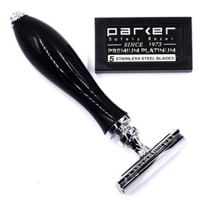 img 3 attached to 🪒 Parker Safety Razor 111 B: High-performance Double Edge Razor with Ebony Black Handle and Premium Blades for a Professional Shaving Experience