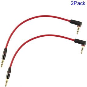 img 1 attached to 🔌 Seadream 2Pack 8inch 3Port 3.5mm Right Angle Male to Male Replacement: the Ultimate Audio Connector for Headphones, iPods, iPhones, iPads, Stereos and More!