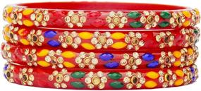 img 3 attached to 💃 Bollywood-inspired JDZ COLLECTION Traditional Bracelets for Girls: Exquisite Indian Jewelry
