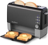 west bend 77224 2-slice wide slot toaster quikserve with bagel and gluten-free settings, cool touch exterior, removable serving tray - black логотип