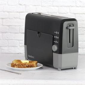 img 1 attached to West Bend 77224 2-Slice Wide Slot Toaster QuikServe with Bagel and Gluten-Free Settings, Cool Touch Exterior, Removable Serving Tray - Black